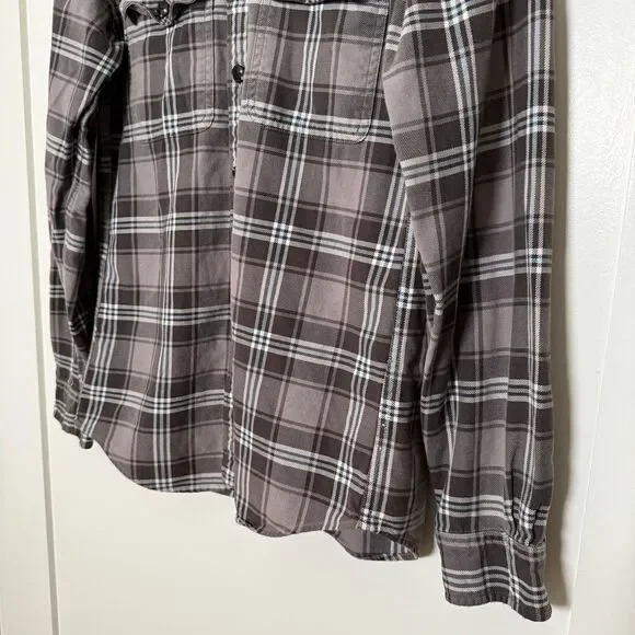 J Crew Flannel Shirt Mens Sz S Gray Plaid Slim Fit Button Up 100% Cotton Outdoor - Picture 3 of 9